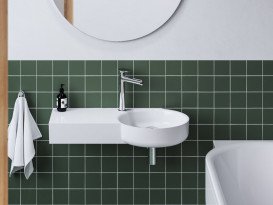 Раковина для ванной Ravak ARC 82,8х43,6 см полка слева литой мрамор белый XJXL1283000