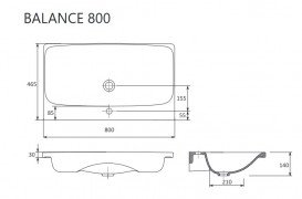 Раковина для ванної кімнати Ravak Balance 80х46,5 см кераміка білий XJX01280000