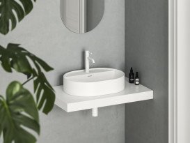 Раковина для ванної кімнати Ravak Ceramic Slim Shelf O 55х40 см кераміка матовий білий XJX0E155001
