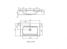 Раковина для ванної Ravak Classic II 70х45 см мармур білий XJX01170000