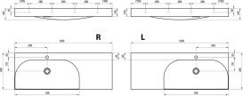 Раковина для ванної Ravak Lite 120х45 см L з отвором литий мармур білий XJXL1212000