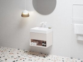 Раковина для ванної кімнати Ravak Lite 60х45 см литий мармур білий XJX01360000