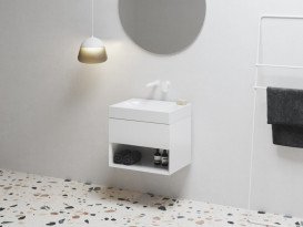 Раковина для ванної кімнати Ravak Lite 60х45 см литий мармур білий XJX01360000