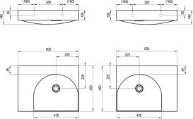 Раковина для ванної кімнати Ravak Lite 60х45 см L литий мармур білий XJXL1360000