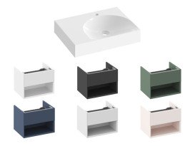 Раковина для ванної Ravak Lite 60х45 см L з отвором литий мармур білий XJXL1260000