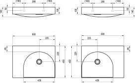 Раковина для ванной Ravak Lite 60х45 см R литой мрамор белый XJXP1360000
