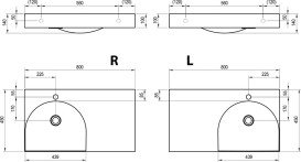 Раковина для ванної Ravak Lite 80х45 см R з отвором литий мармур білий XJXP1280000