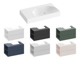 Раковина для ванної Ravak Lite 80х45 см L мармур білий XJXL1380001