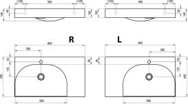 Раковина для ванної Ravak Lite 80х45 см L з отвором литий мармур білий XJXL1280001
