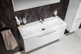 Раковина для ванної Ravak Ring 1000 с отвором штучний мармур біла XJK01110000