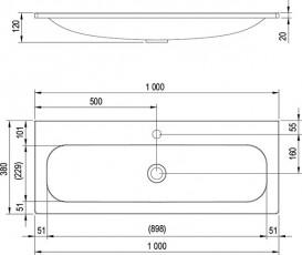 Раковина для ванной Ravak Ring 1000 с отверстием искусственный мрамор белая XJK01110000