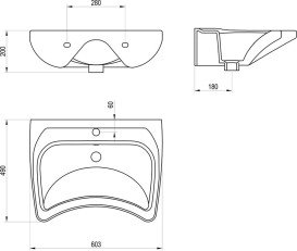 Раковина для ванной Ravak Safe 60,3х49 см для людей с ограниченными возможностями керамика белый XJX01160006