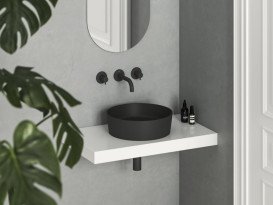 Раковина для ванной Ravak Uni 40 Slim ⌀40 см керамика черный матовый XJX0D140001