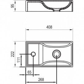 Раковина для ванної кімнати Ravak Veda 40,8х22,2 см кераміка білий X01720