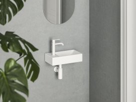 Раковина для ванной Ravak Veda 40,8х22,2 см отверстие слева керамика матовый белый XJXLE240000