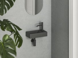 Раковина для ванної Ravak Veda 40,8х22,2 см отвір праворуч кераміка антрацит XJXP3240000