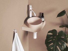 Раковина для ванної кімнати Ravak Yard 280 C 28х28 см кутова кераміка Alabaster Pink XJX0G228000