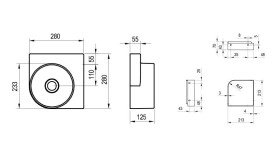 Раковина для ванної кімнати Ravak Yard 280 C 28х28 см кутова кераміка білий XJX01028000