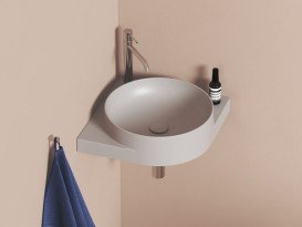 Раковина для ванной Ravak Yard 450 C 45х45 см угловая керамика дымчато-серый XJX0O245000