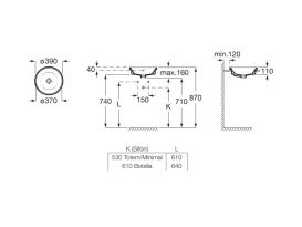 Раковина для ванної кімнати Roca Gap Ø39 см сантехнічна кераміка білий A3270Y3000