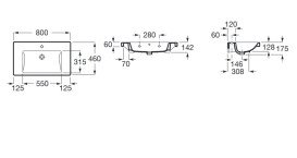 Раковина для ванной Roca Gap 80х46 см сантехническая керамика белый A3270M0004