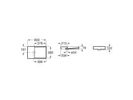 Раковина для ванної Roca Horizon Dash 60х38 см сантехнічна кераміка білий матовий A32727962B
