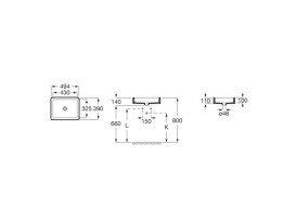 Раковина для ванної Roca Inspira 43х32,5 см під стільницю Fineceramic® онікс A327536640