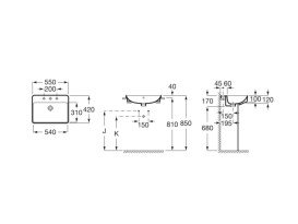 Раковина для ванної Roca Inspira 55х42 см сантехнічна кераміка кавовий A32753S660