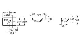 Раковина для ванной Roca Ona 45х26 см чаша слева Fineceramic® белый A327681004