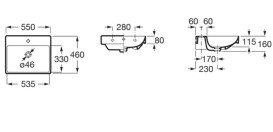 Раковина для ванної Roca Ona 55х46 см Fineceramic® білий A327685004