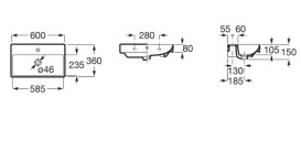 Раковина для ванной Roca Ona 60х36 см Fineceramic® белый A327684004