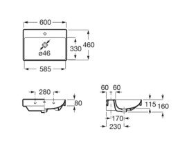 Раковина для ванної Roca Ona 60х46 см Fineceramic® білий A327686004
