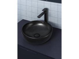 Раковина для ванної Roca Optica ⌀35 см сантехнічна кераміка чорний матовий A327C12080