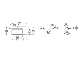 Раковина для ванной Roca Tura 80х43 см сантехническая керамика Supraglaze белый A327697S00