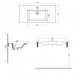 Раковина для ванной Sanwerk Aquasol Line 100х46 см керамика белый UV0000155