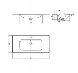 Раковина для ванної Sanwerk Емма 101х46,5 см кераміка білий UV0000134