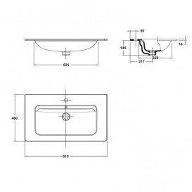 Раковина для ванної Sanwerk Емма 81х46 см кераміка білий UV0000133