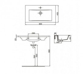 Раковина для ванной Sanwerk Thin 80х45 см керамика белый UV0000151
