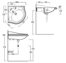 Раковина для ванной Simas Arcade подвесная/накладная 57,5х53 см фаянс белый AR 884