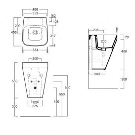 Раковина для ванної Simas Baden Baden 40х45 см фаянс чорний матовий BB13F87