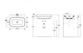 Раковина для ванної Simas Baden Baden 60х38 см фаянс чорний матовий BB11