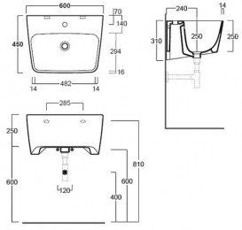 Раковина для ванной Simas Degrade подвесная 60х45 см фаянс белый DE 13
