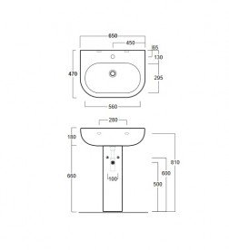 Раковина для ванной Simas E-Line подвесная 65х47 см фаянс белый EL 05