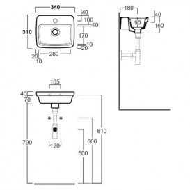 Раковина для ванной Simas Evolution подвесная 34х31 см фаянс белый EVO14