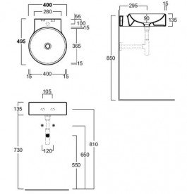 Раковина для ванной Simas Flow подвесная Ø 40 см фаянс белый FL 14