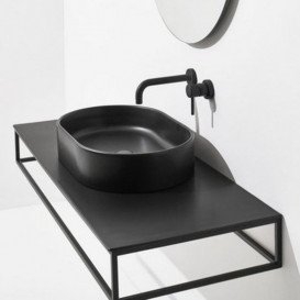 Раковина для ванної Simas Folio 60x40 см кераміка чорний матовий FO02nero