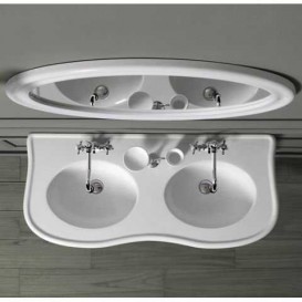 Раковина для ванной Simas Lante подвесная/накладная 120х54 см фаянс белый LA12