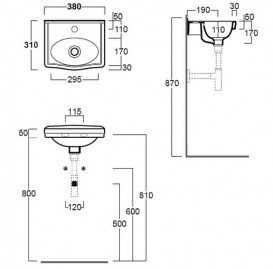 Раковина для ванної Simas Londra підвісна 38х31 см фаянс білий LO 944