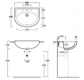 Раковина для ванной Simas Uni полувстраиваемая 56,5х44 см фаянс белый S 58