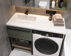 Раковина для ванної Snail Аляска L 120х50 см ливарний мармур білий 167L